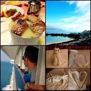 A quick look at our trip! No trip is a trip without some towel animals, the ocean, great food, and of course, a selfie.