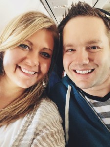 On the plane on our way down!