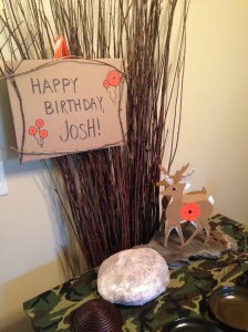 Lots of sticks, birthday love, mineral rocks and even a little visiting deer.