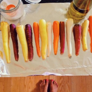 prepping my carrots.