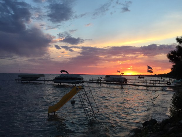 Spending time at the cabin with family and friends.